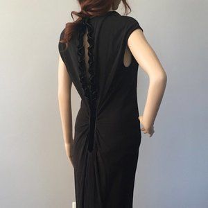 Escada Black Mid-length Dress With Ruffled Detail [size IT 38, 4 US]